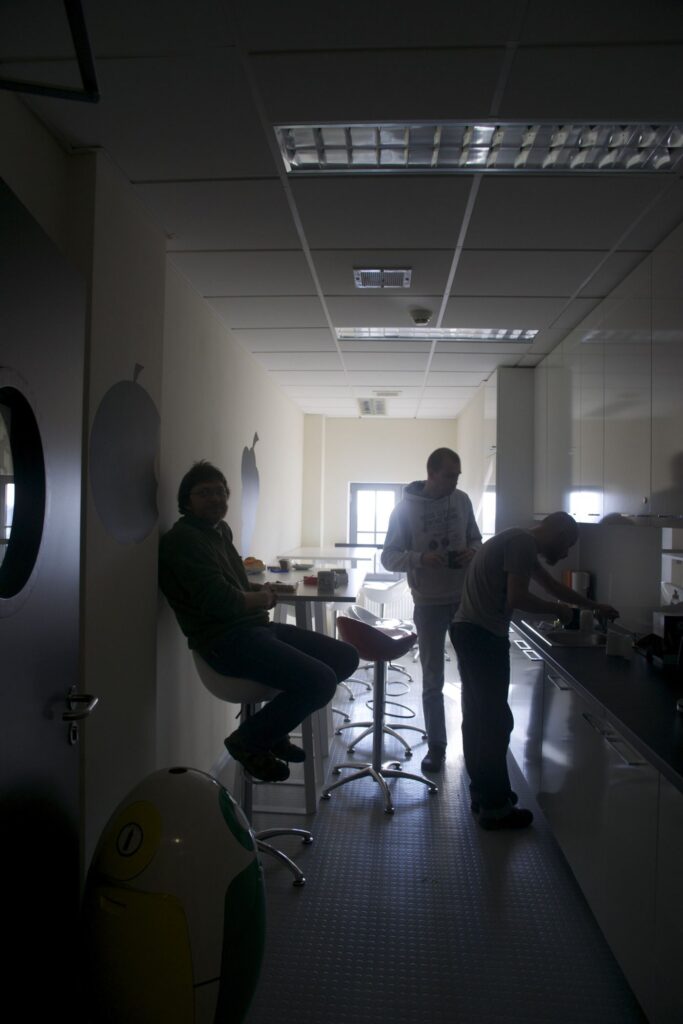 worker taking a relaxed break at the office