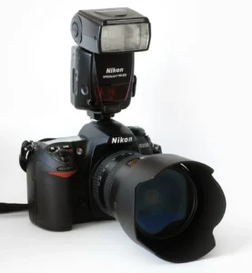 A camera used to record training content for online fitness communities and forums.